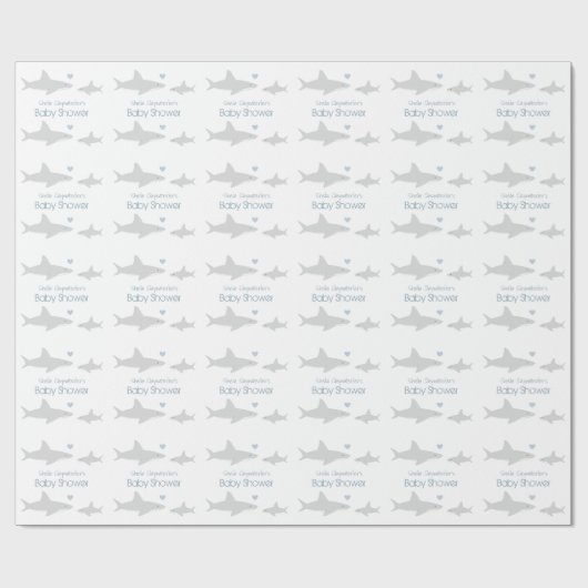 Papier Cadeau Requins mignons avec des mots | Papier à enveloppe (Plat)