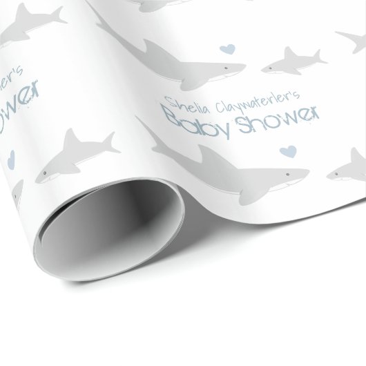 Papier Cadeau Requins mignons avec des mots | Papier à enveloppe (Coin rond)