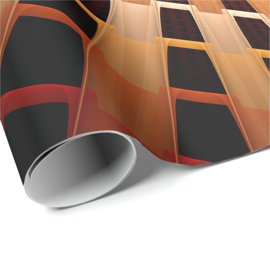 Papier Cadeau Réseau d'Imaginaires 3D Conception graphique fract (Coin rond)