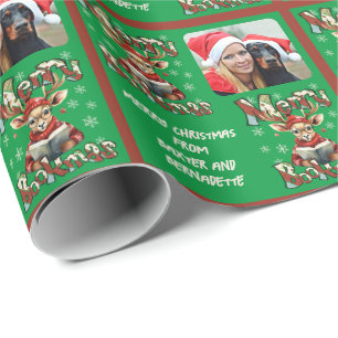 Papier Cadeau Réserver Thème de Noël Photo ou Logo Sentiment