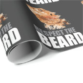 Papier Cadeau Respectez le dragon barbu drôle de barbe (Coin rond)