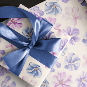 Papier Cadeau Ressort Botanique rose & violet Fleurs