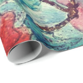 Papier Cadeau Ressorts Enveloppant Fleurs de papier - Peinture (Coin rond)