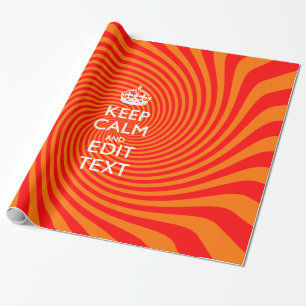 Papier Cadeau Restez Calme Et Ayez Votre Texte Orange Swirl