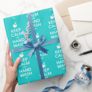 Papier Cadeau Restez Calme Et Lavez-Vous La Main - Médecin Infir