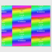 Papier Cadeau Restez calme et restez marié Glossy Wrapy (Plat)