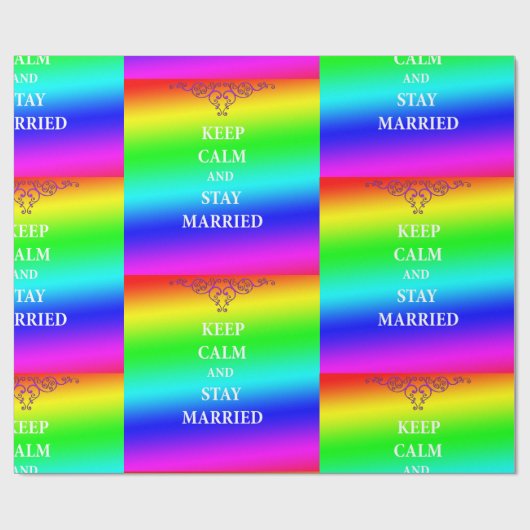 Papier Cadeau Restez calme et restez marié Glossy Wrapy (Plat)