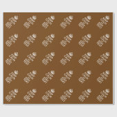 Papier Cadeau Restez calme et votre texte Brown (Plat)