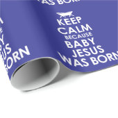 Papier Cadeau Restez Calme - Jésus Est Né (Coin rond)