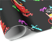 Papier Cadeau Restez Chaleureux Et Joyeux Flacons De Neige À La (Coin rond)