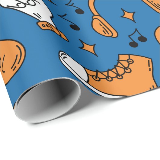 Papier Cadeau Restez Cool Nostalgie des années 90 (Coin rond)