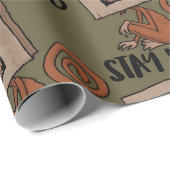 Papier Cadeau Restez Étrange Singe De Sacoche (Coin rond)