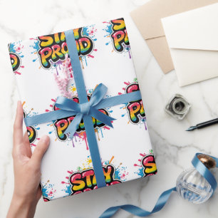 Papier Cadeau Restez fiers - Citation LGBTQ+ sur la fierté arc-e