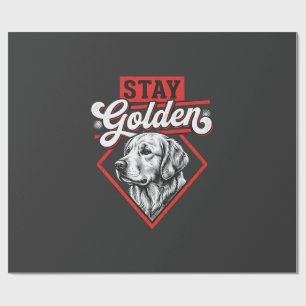 Papier Cadeau Restez Golden Retriever doré Chien