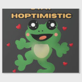 Papier Cadeau Restez Hoptimistes Grenouille Mignonne Pun Drôle C (Plat)