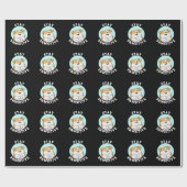 Papier Cadeau Restez Pawsitive Funny souriant Chien Pun Dark BG (Plat)