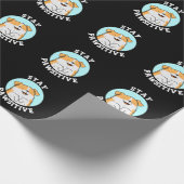 Papier Cadeau Restez Pawsitive Funny souriant Chien Pun Dark BG (Coin)