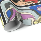 Papier Cadeau Résumé atomique la peinture de baiser au revoir (Coin rond)