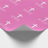 Papier Cadeau Résurrection dimanche Croix chrétienne Pâques (Coin)