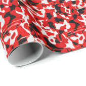Papier Cadeau Retombées radioactives rouges Camo (conception (Coin rond)