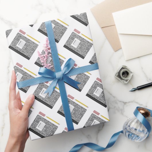 Papier Cadeau Retour à fournitures scolaires Composition Books P (Cadeaux)