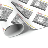 Papier Cadeau Retour à fournitures scolaires Composition Books P (Coin rond)