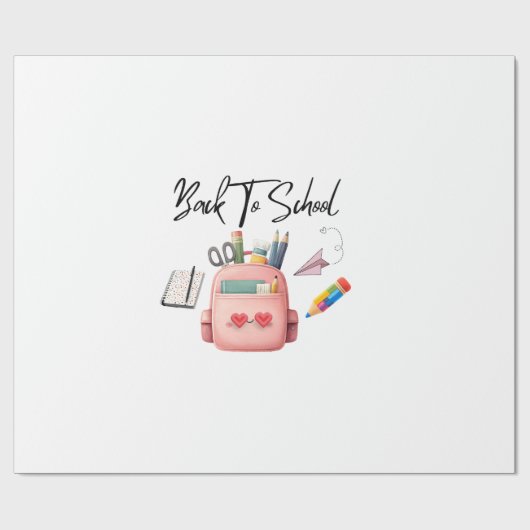 Papier Cadeau Retour à l'école (Plat)