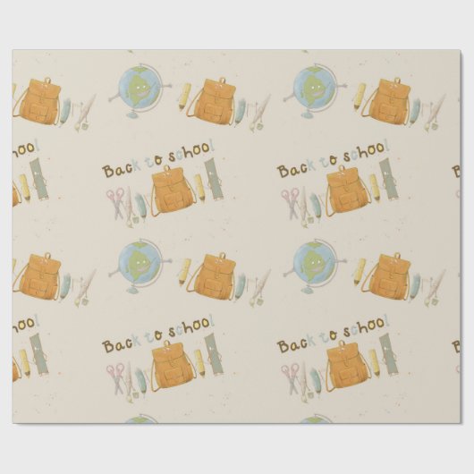 Papier Cadeau Retour à l'école amis (Plat)