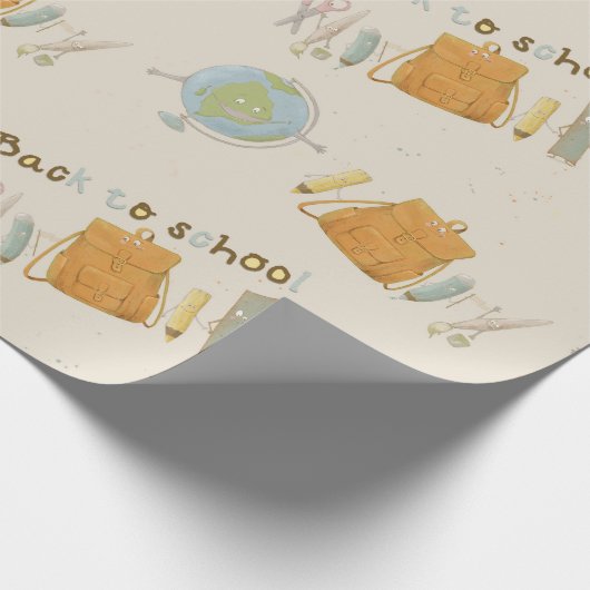 Papier Cadeau Retour à l'école amis (Coin)