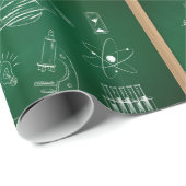 Papier Cadeau Retour à l'école Science Chalkboard Éducation (Coin rond)