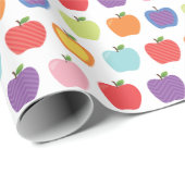 Papier Cadeau Retour à l'enseignant de l'école (Coin rond)