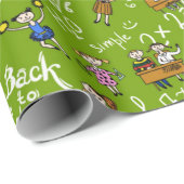 Papier Cadeau Retour Au Motif De L'École (Coin rond)