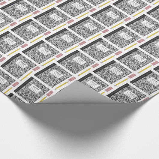 Papier Cadeau Retourner à l'école Fournitures de première journé (Coin)