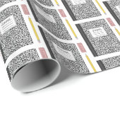 Papier Cadeau Retourner à l'école Fournitures de première journé (Coin rond)