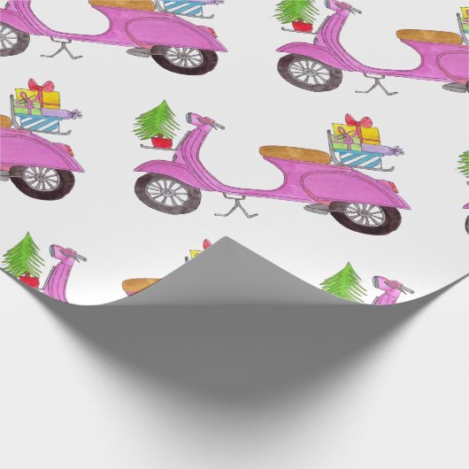Papier Cadeau Retrait à la main scooter de Noël Wrapper Papier (Coin)