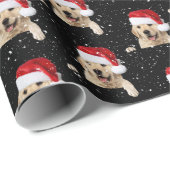 Papier Cadeau Retrait d'or de Noël en flocons de neige (Coin rond)