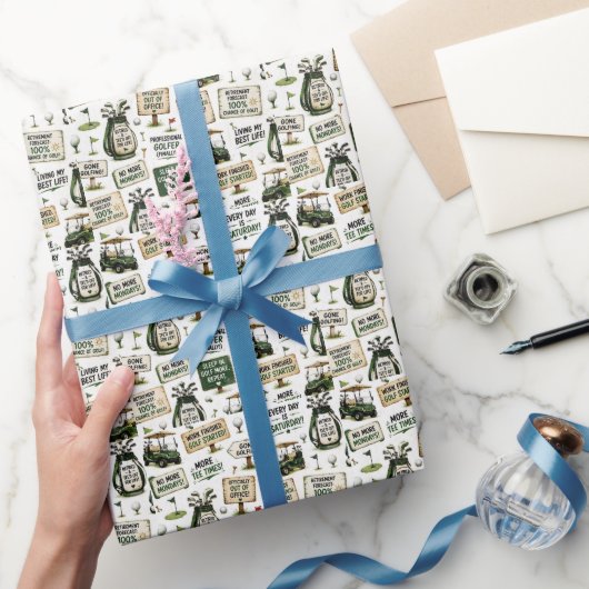 Papier Cadeau Retraite de golf avec mot drôle (Cadeaux)