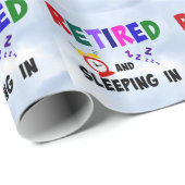 Papier Cadeau Retraité et dormant dedans (Coin rond)