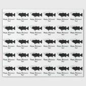 Papier Cadeau Retraite heureuse avec une basse en silhouette (Plat)