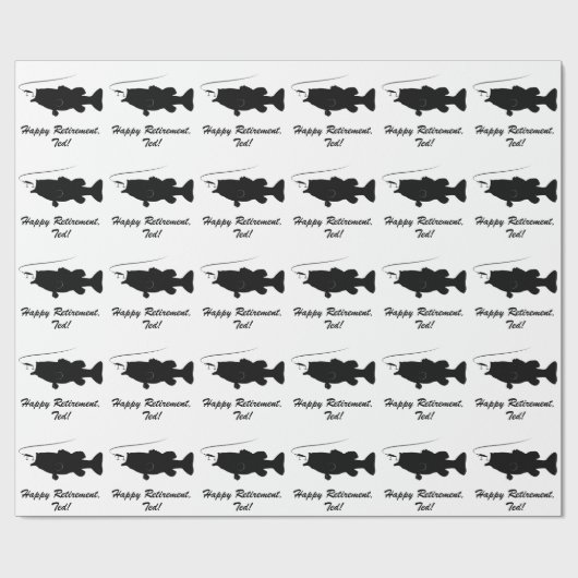 Papier Cadeau Retraite heureuse avec une basse en silhouette (Plat)