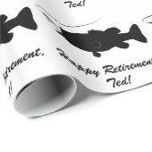 Papier Cadeau Retraite heureuse avec une basse en silhouette (Coin rond)