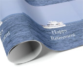 Papier Cadeau Retraite photo bateau (Coin rond)