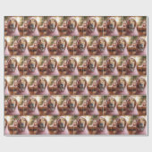 Papier Cadeau Retriever Doré Avec Tabby Kitten (Plat)