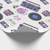 Papier Cadeau Retro 1980's Era Music Anniversaire (Coin)