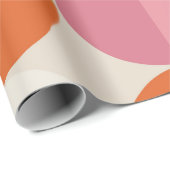 Papier Cadeau Retro 60s - style les années 70 avec un arc-en-cie (Coin rond)