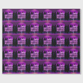 Papier Cadeau Retro 80 s Disco Dance Party Neon Purple Funky (Plat)