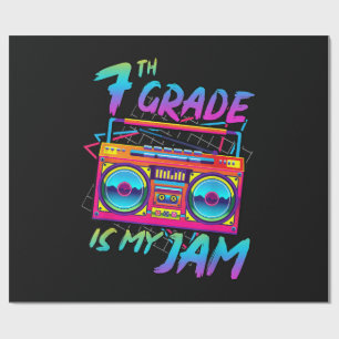 Papier Cadeau Rétro 80s 7e année est mon truc retour à l'école