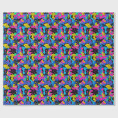 Papier Cadeau Retro 90s tiled pattern party  (Plat)