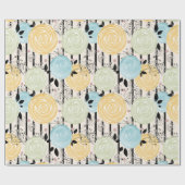 Papier Cadeau Rétro, abstract flowers (Plat)