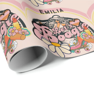 Papier Cadeau Retro années 70 Boogie Disco Danse Mariage Enterre